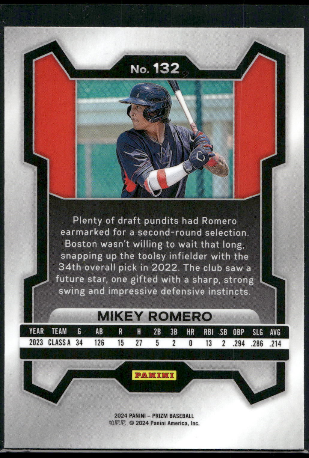 2024 Panini Prizm #132 Mikey Romero