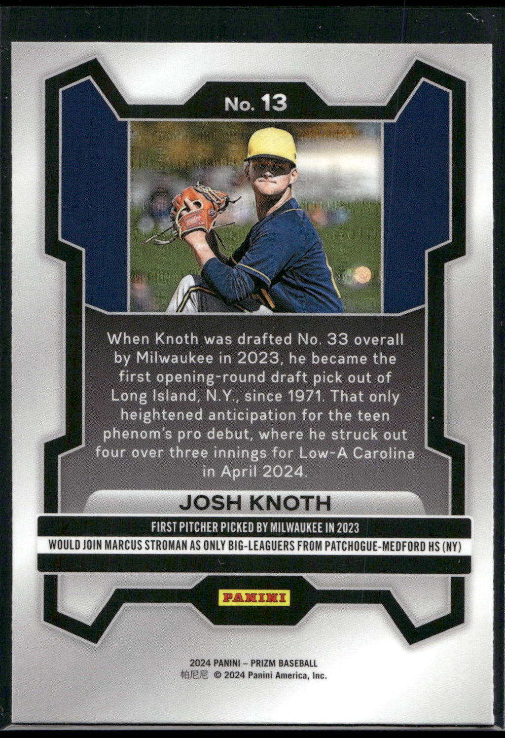 2024 Panini Prizm #13 Josh Knoth