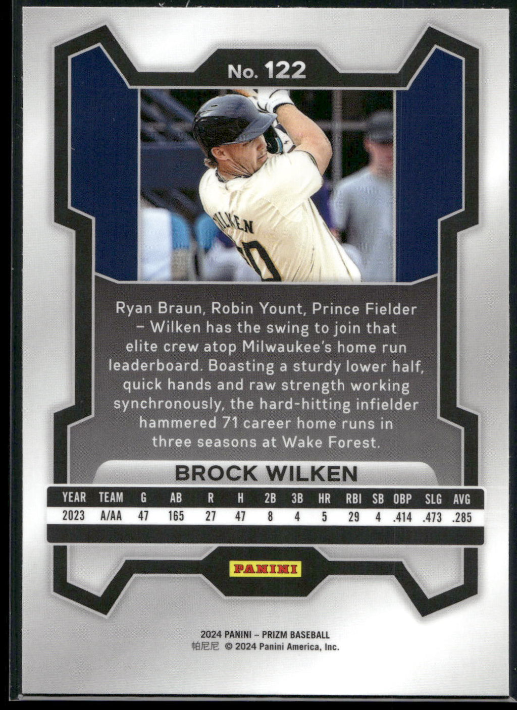 2024 Panini Prizm #122 Brock Wilken