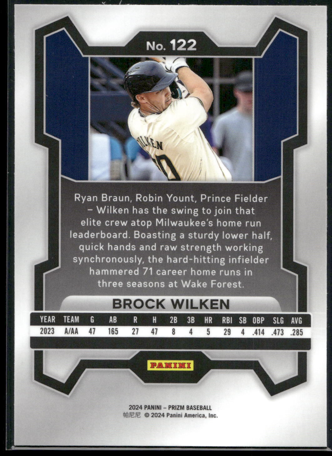 2024 Panini Prizm #122 Brock Wilken