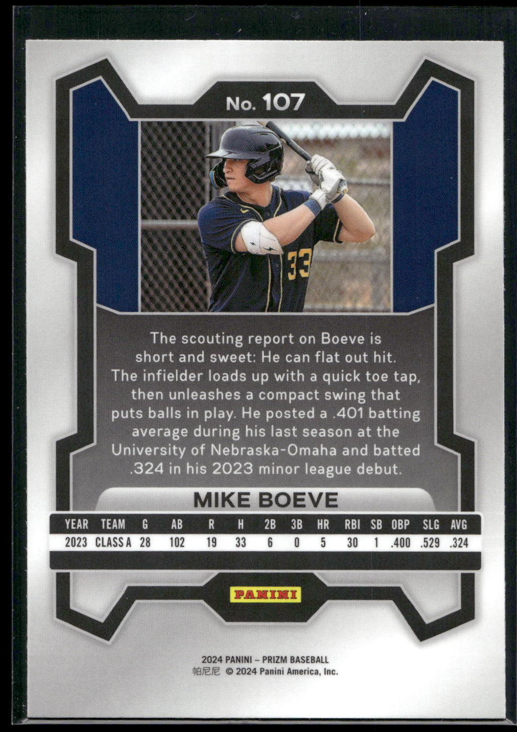 2024 Panini Prizm #107 Mike Boeve