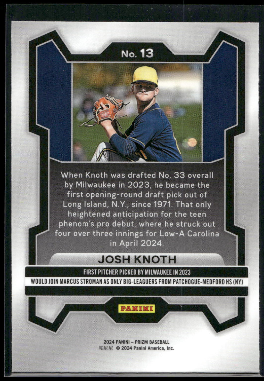 2024 Panini Prizm #13 Josh Knoth