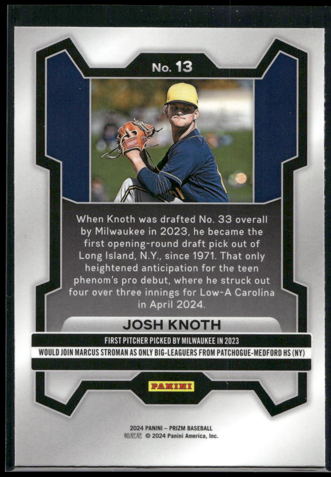 2024 Panini Prizm #13 Josh Knoth