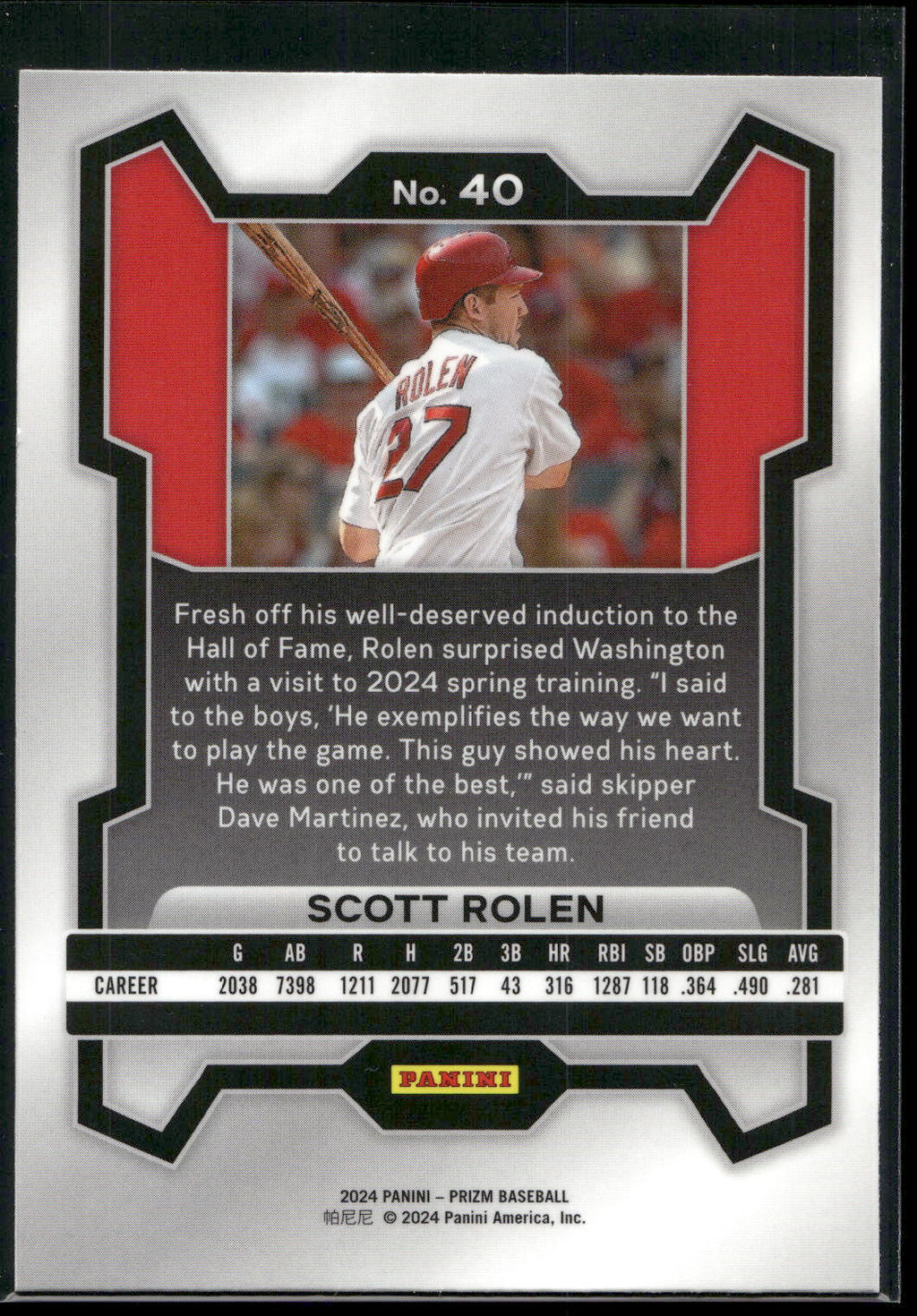 2024 Panini Prizm #40 Scott Rolen
