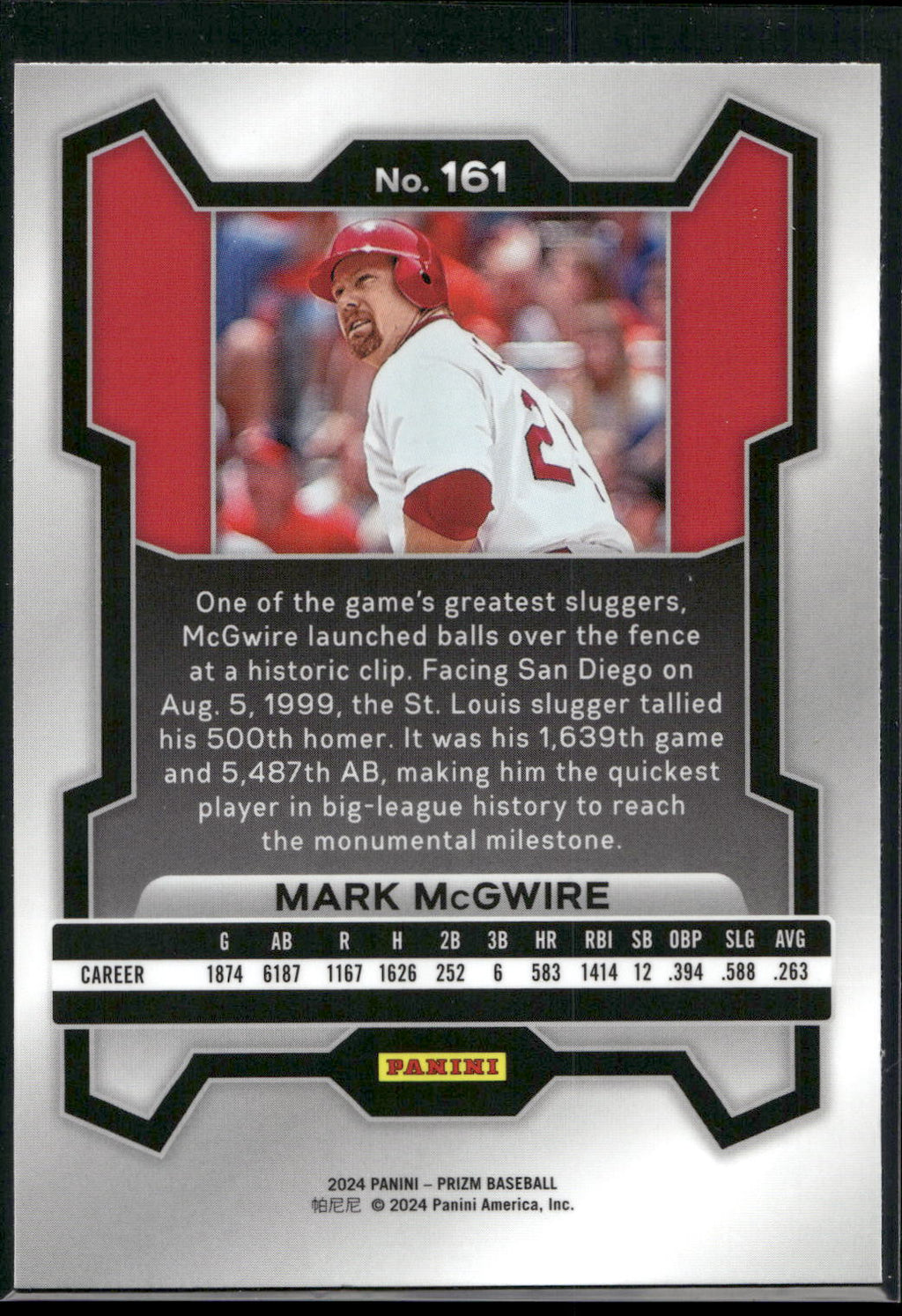 2024 Panini Prizm #161 Mark McGwire