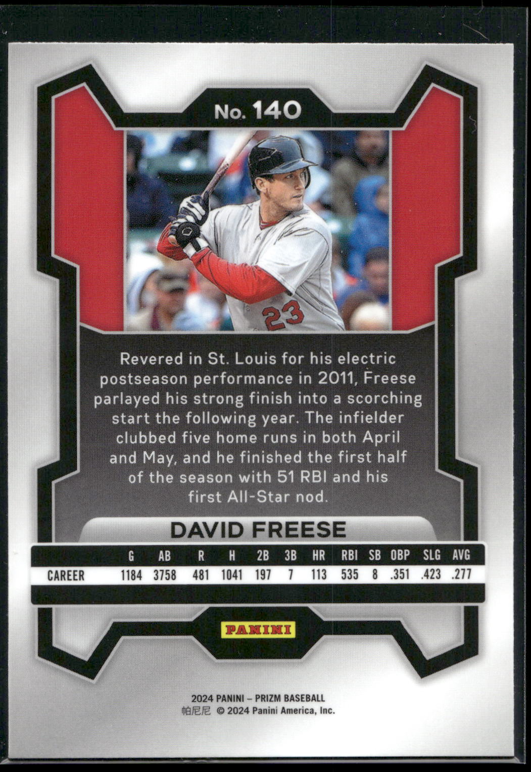 2024 Panini Prizm #140 David Freese
