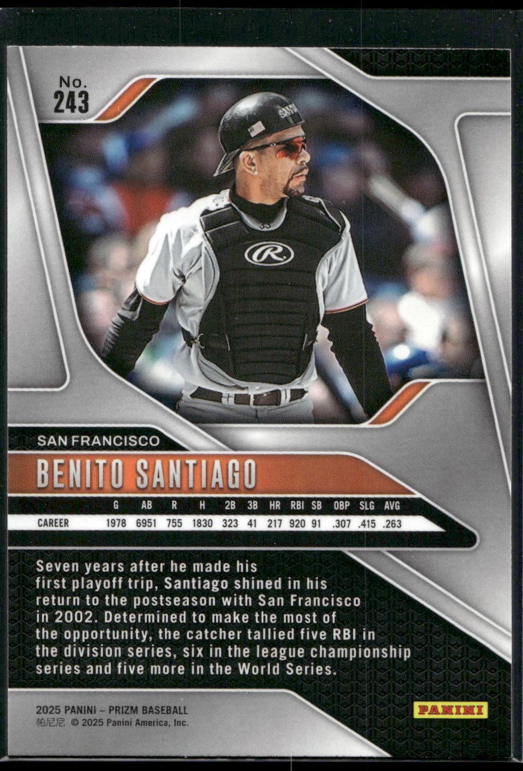 2025 Panini Prizm #243 Benito Santiago