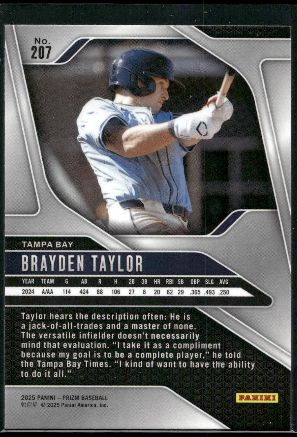 2025 Panini Prizm #207 Brayden Taylor