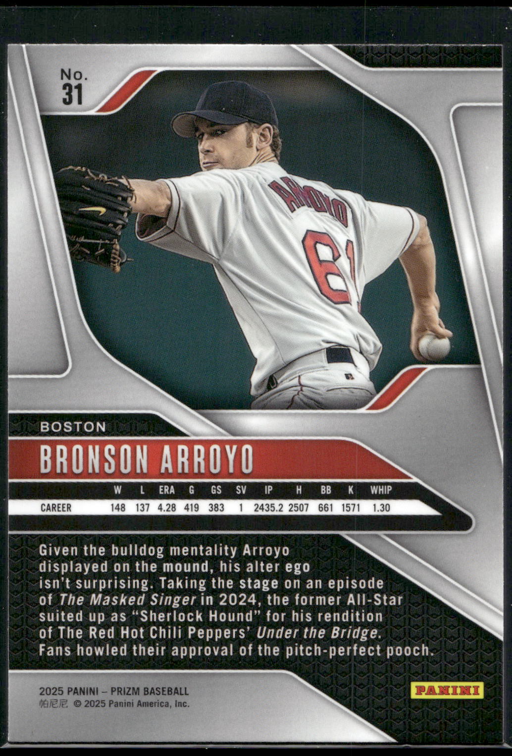 2025 Panini Prizm #31 Bronson Arroyo