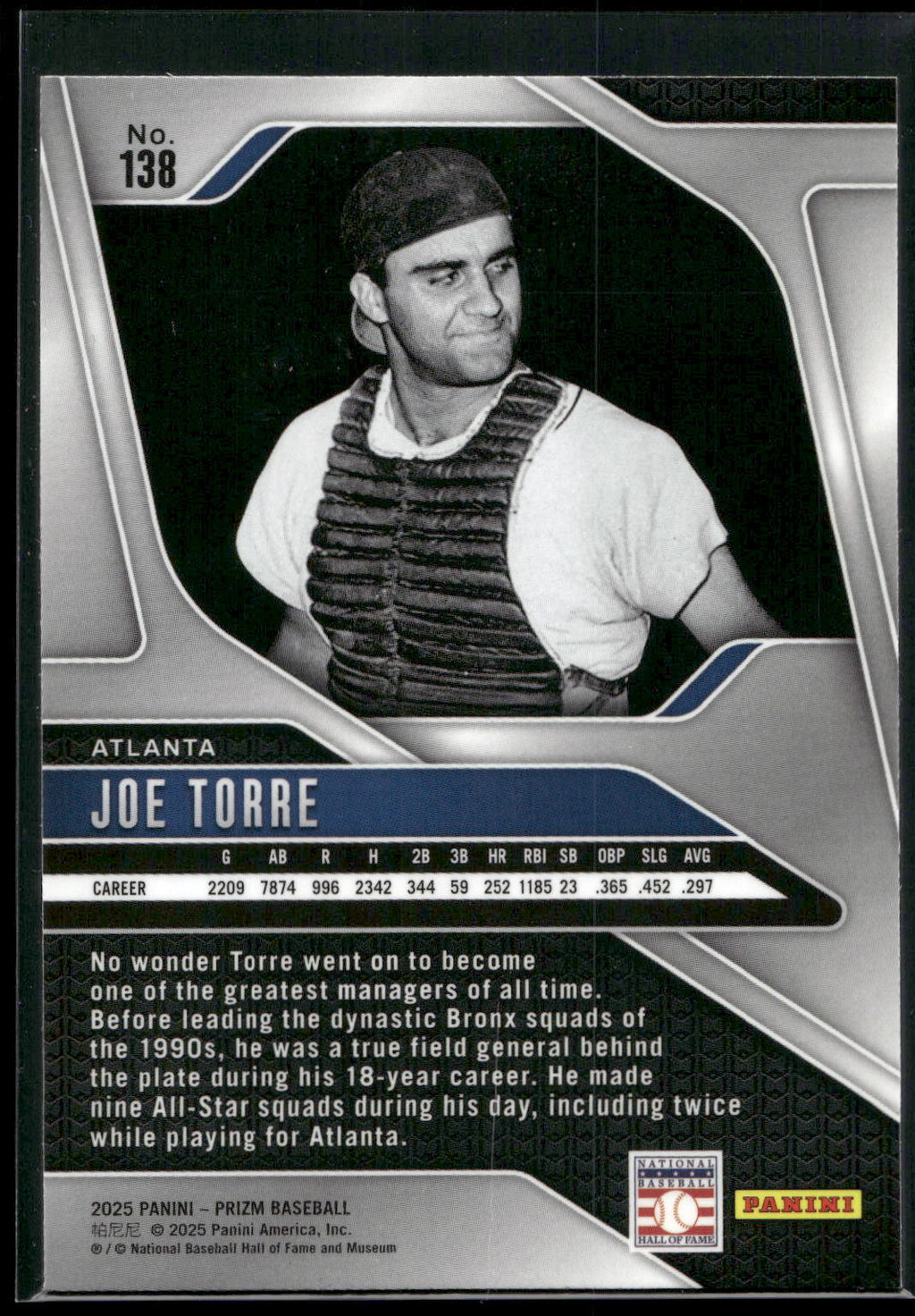 2025 Panini Prizm #138 Joe Torre