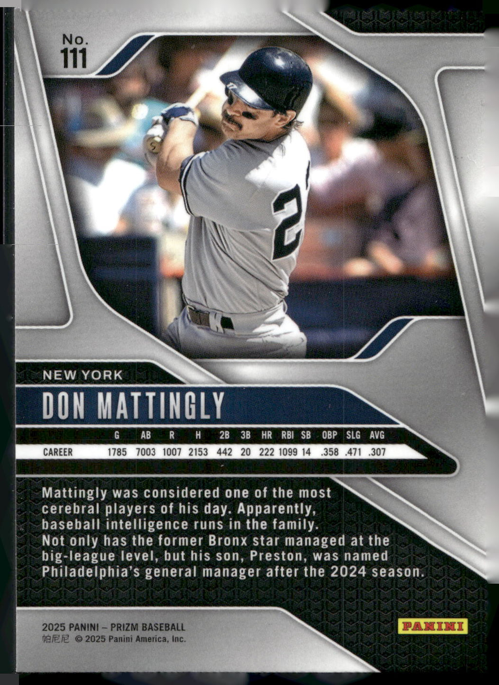 2025 Panini Prizm #111 Don Mattingly