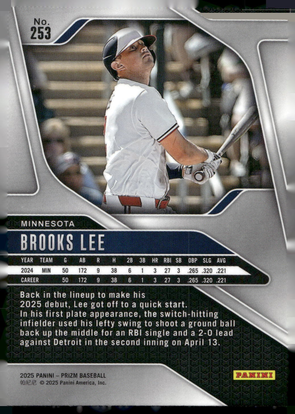 2025 Panini Prizm #253 Brooks Lee