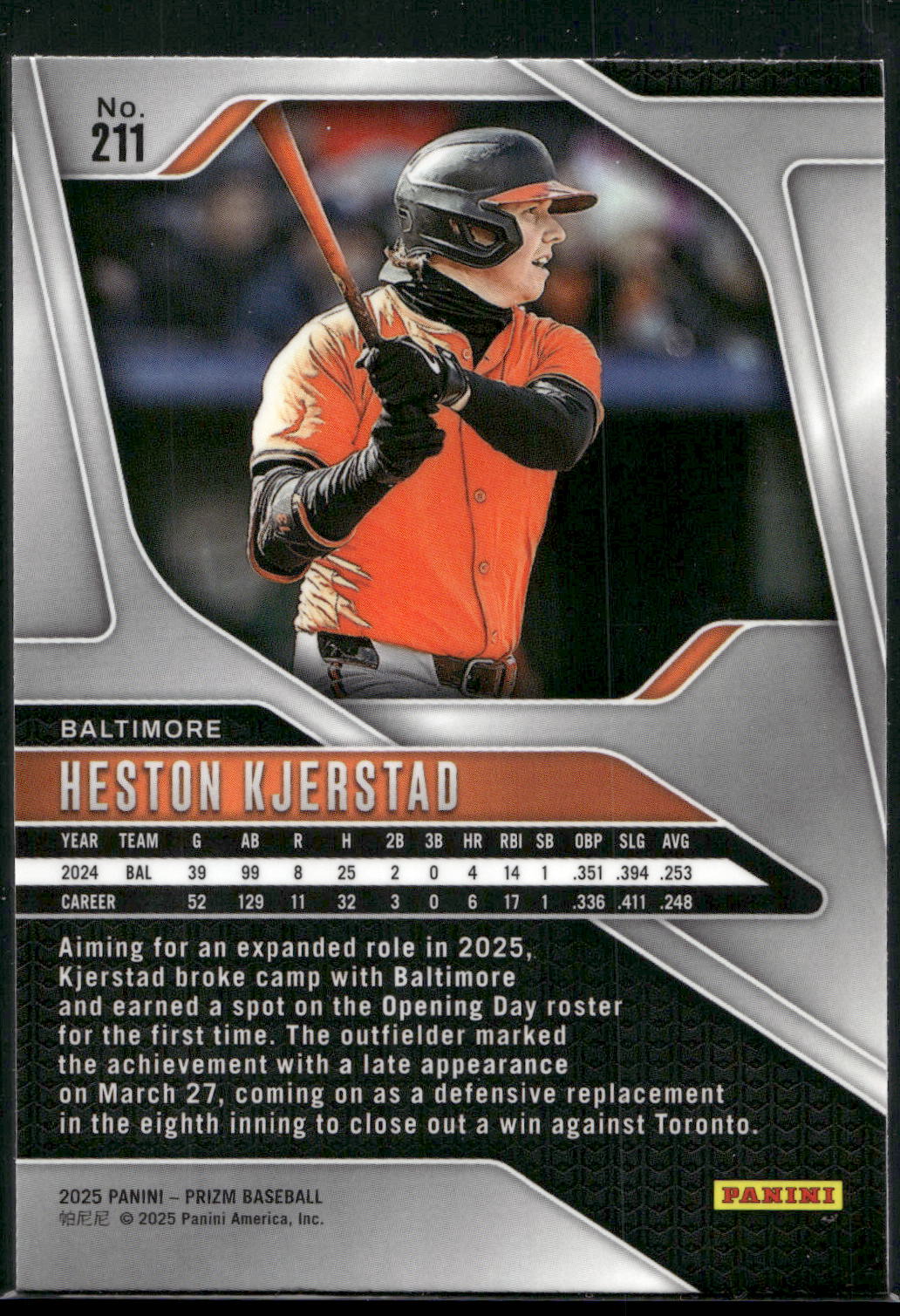 2025 Panini Prizm #211 Heston Kjerstad