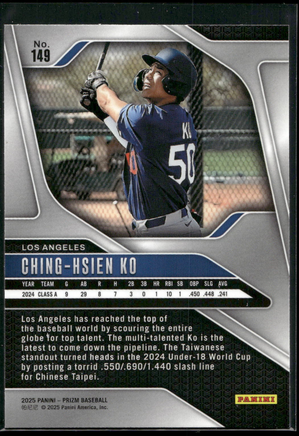 2025 Panini Prizm #149 Ching-Hsien Ko