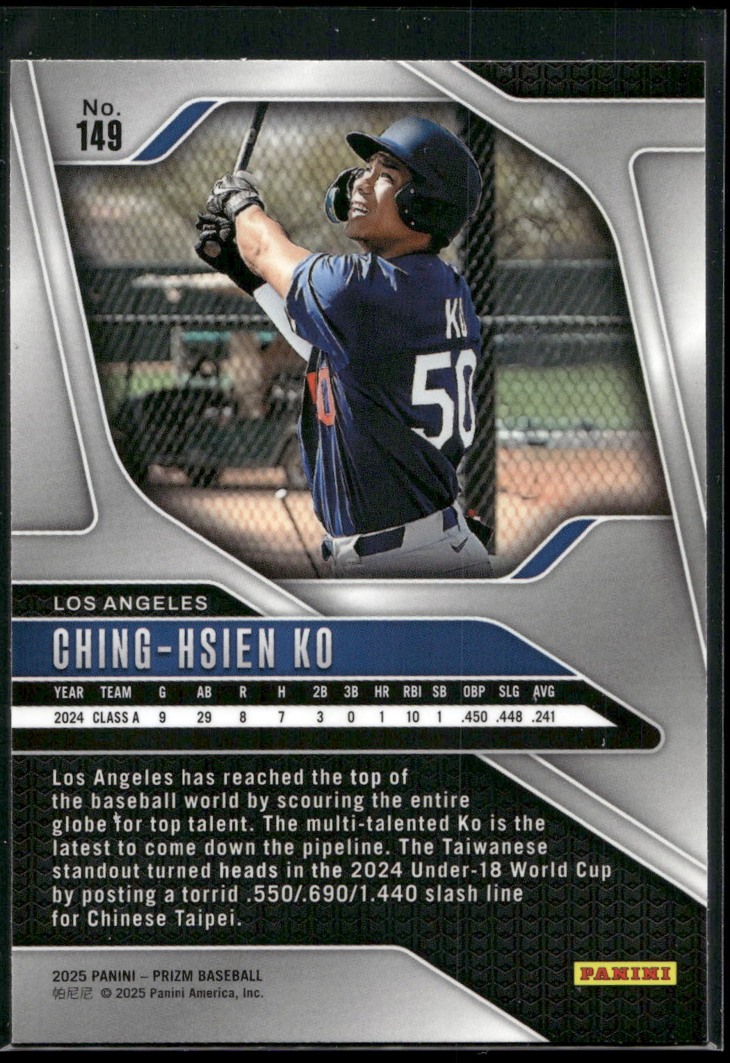 2025 Panini Prizm #149 Ching-Hsien Ko