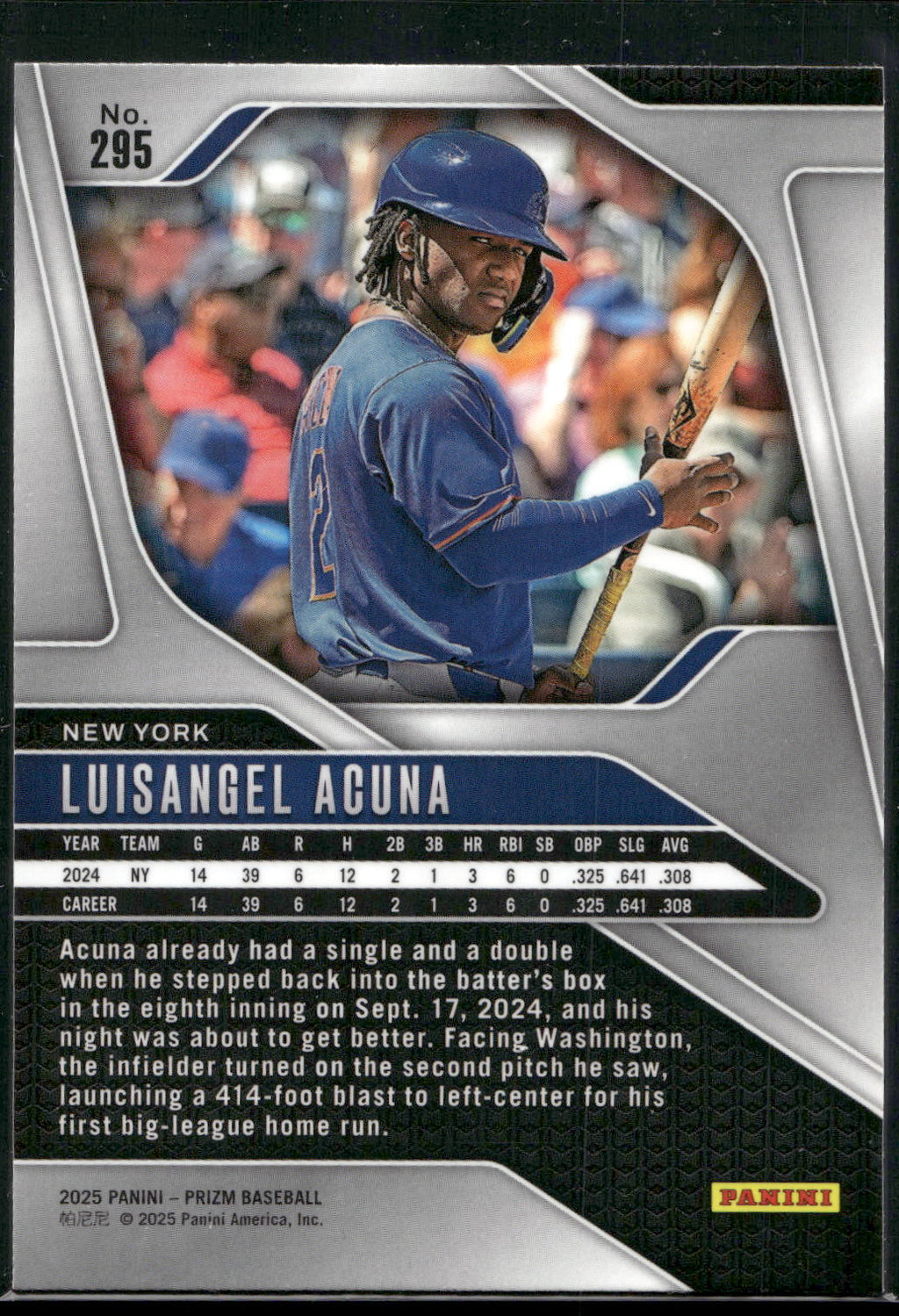 2025 Panini Prizm #295 Luisangel Acuna
