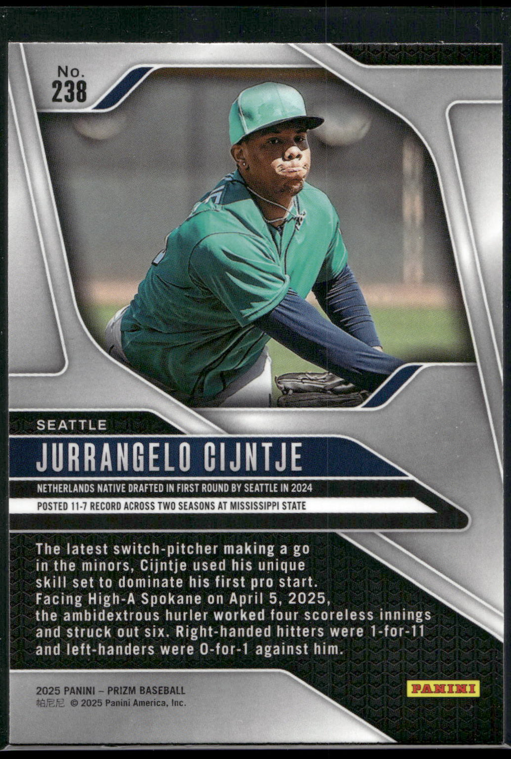 2025 Panini Prizm #238 Jurrangelo Cijntje