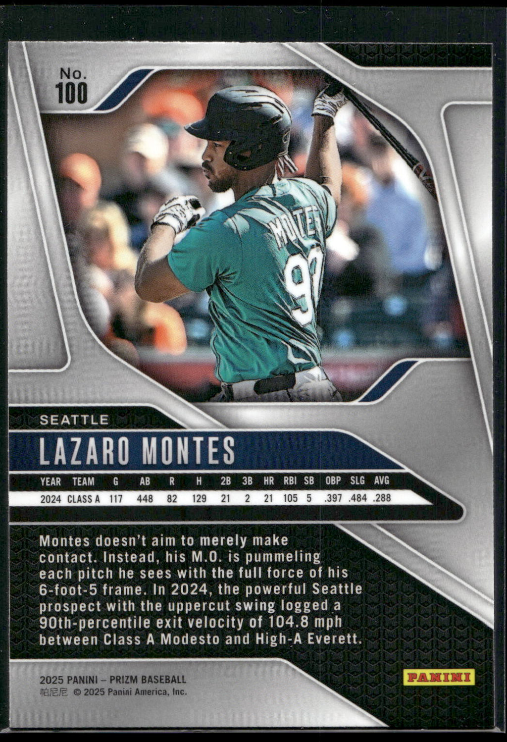 2025 Panini Prizm #100 Lazaro Montes