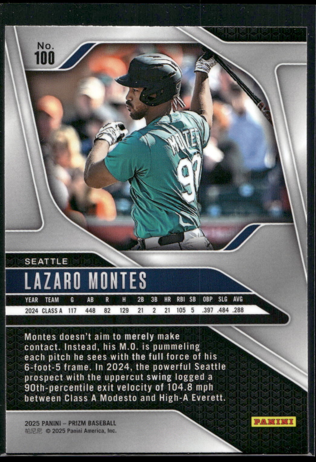 2025 Panini Prizm #100 Lazaro Montes