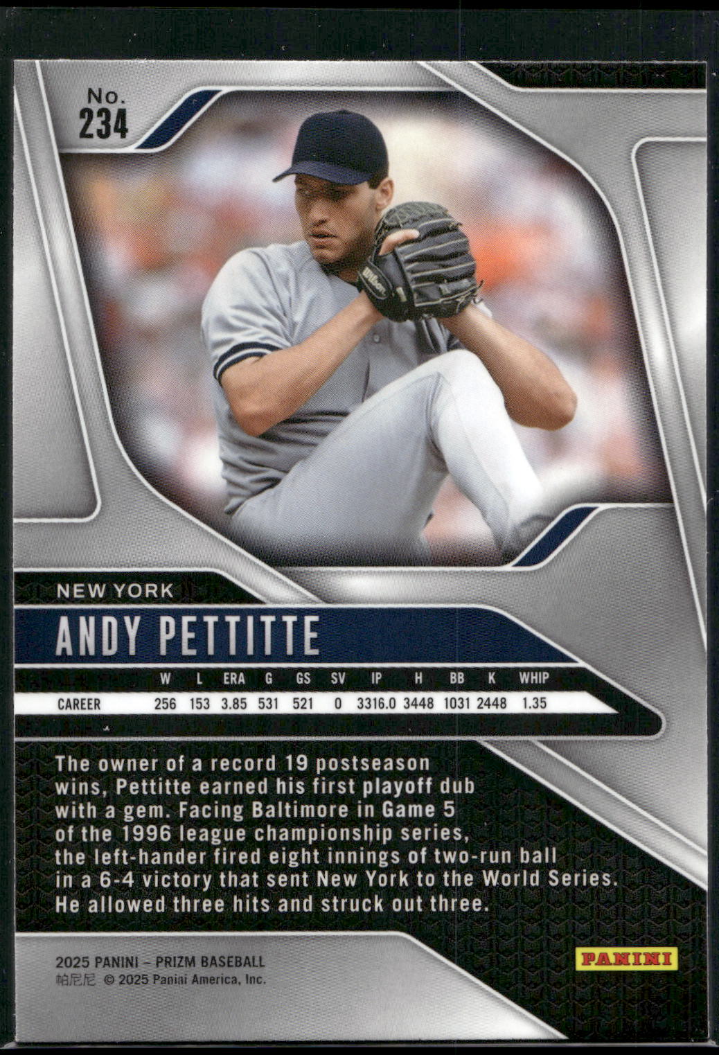 2025 Panini Prizm #234 Andy Pettitte