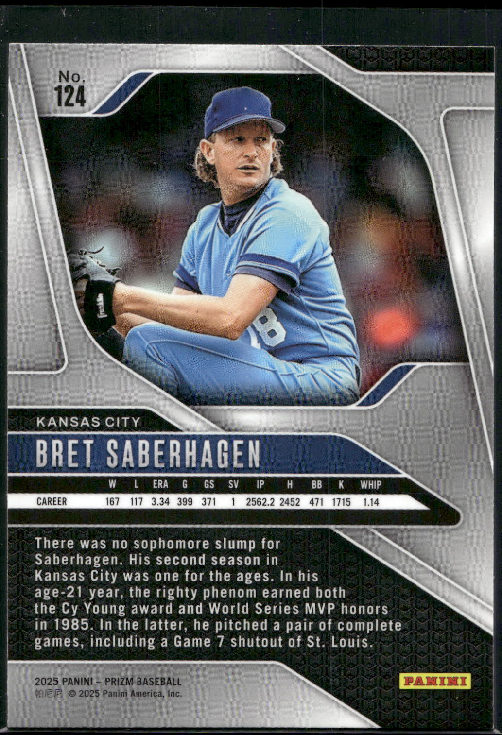 2025 Panini Prizm #124 Bret Saberhagen