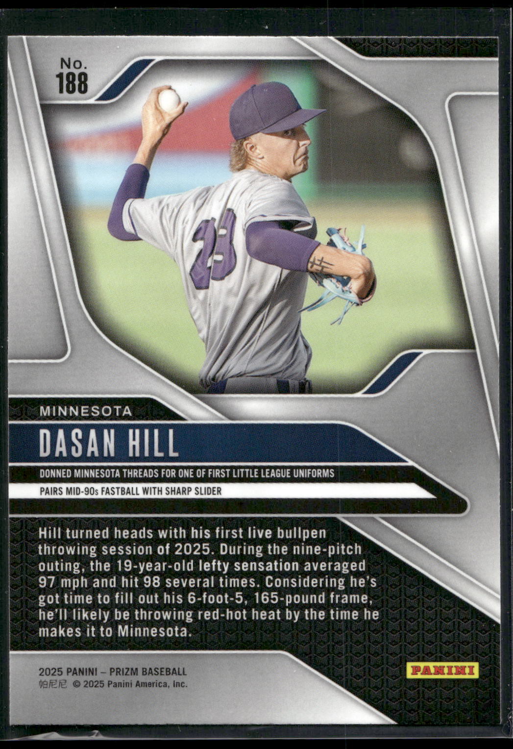 2025 Panini Prizm #188 Dasan Hill