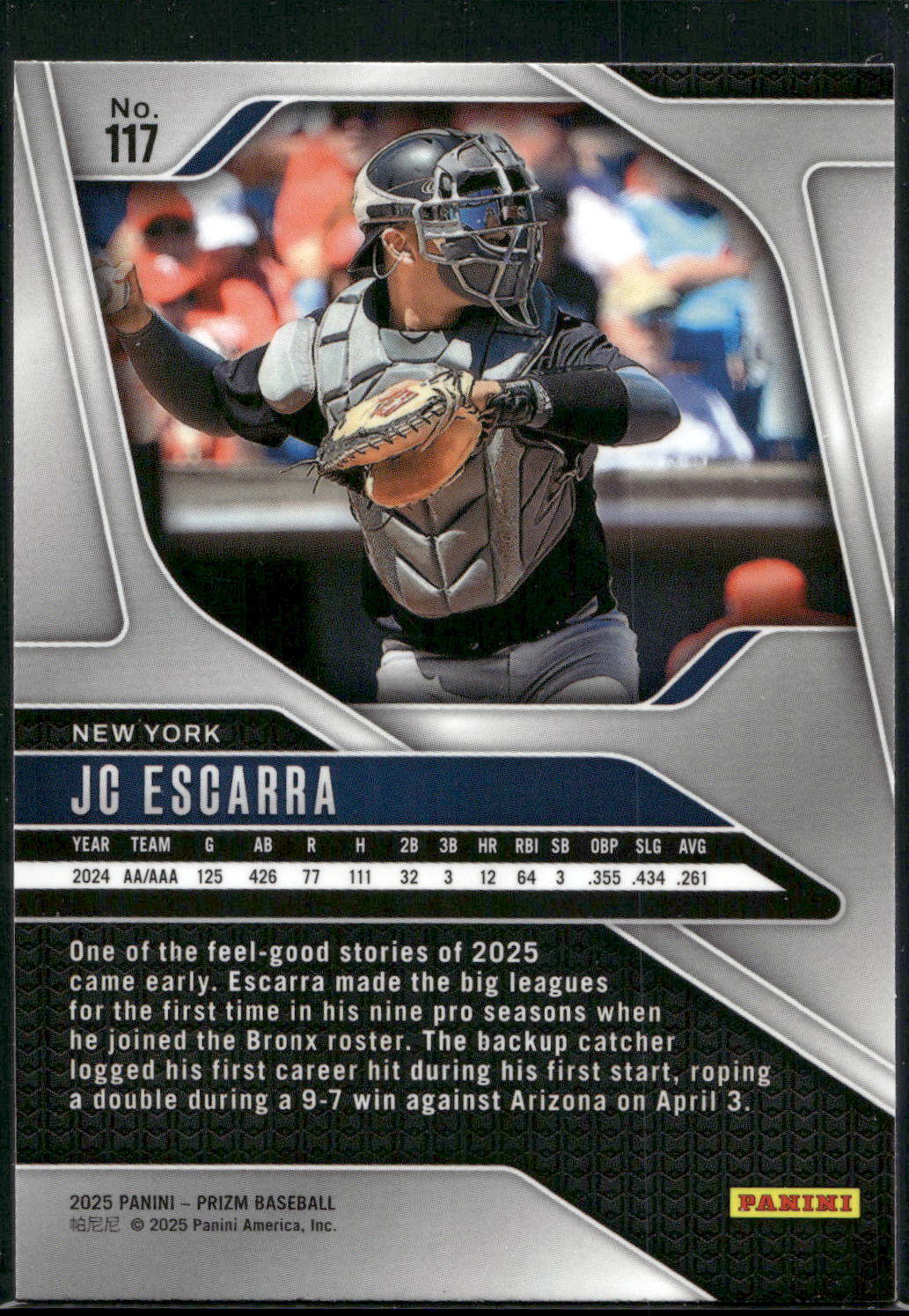 2025 Panini Prizm #117 JC Escarra