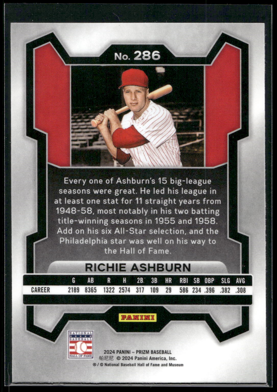 2024 Panini Prizm #286 Richie Ashburn
