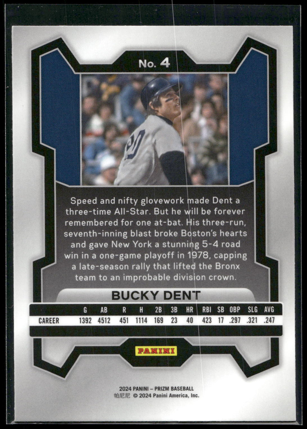 2024 Panini Prizm #4 Bucky Dent
