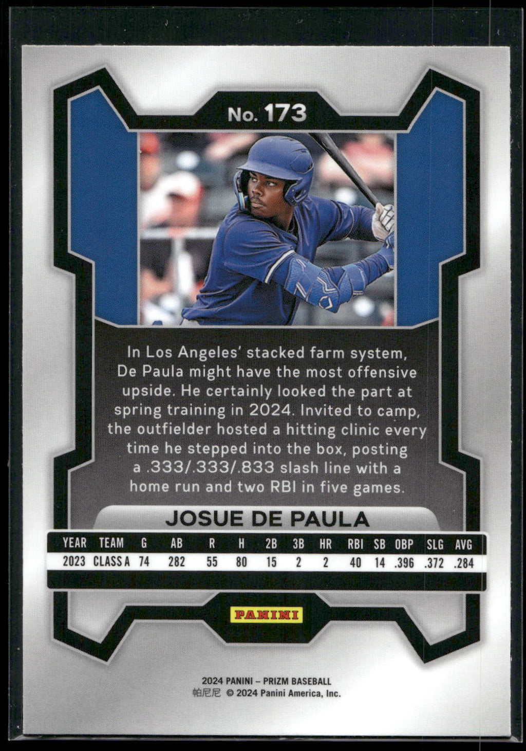 2024 Panini Prizm #173 Josue De Paula
