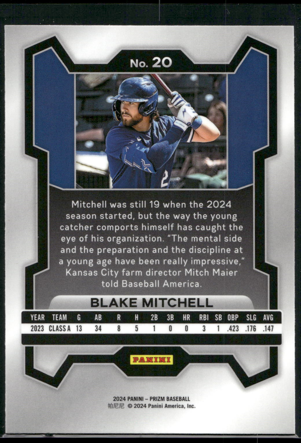 2024 Panini Prizm #20 Blake Mitchell