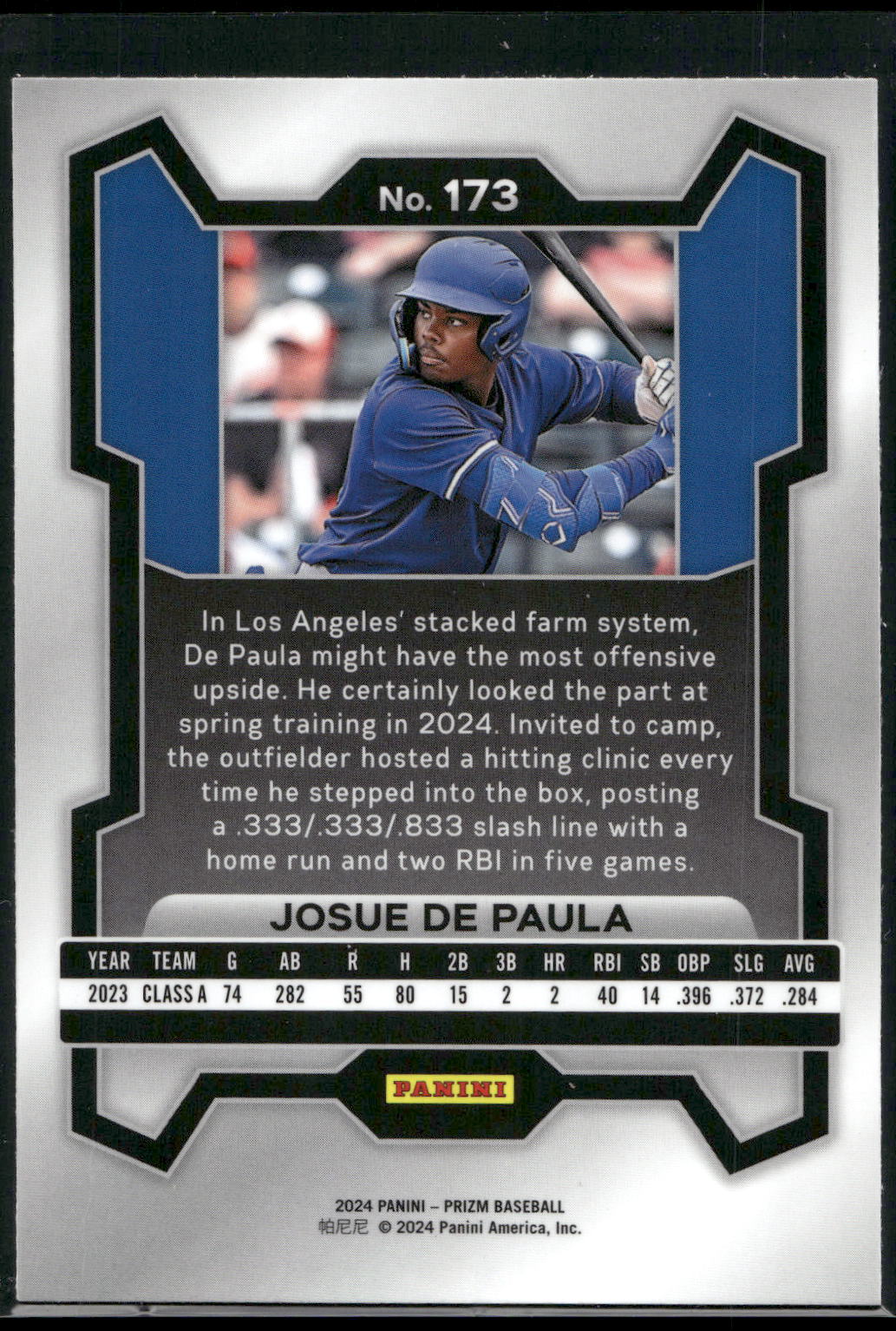 2024 Panini Prizm #173 Josue De Paula
