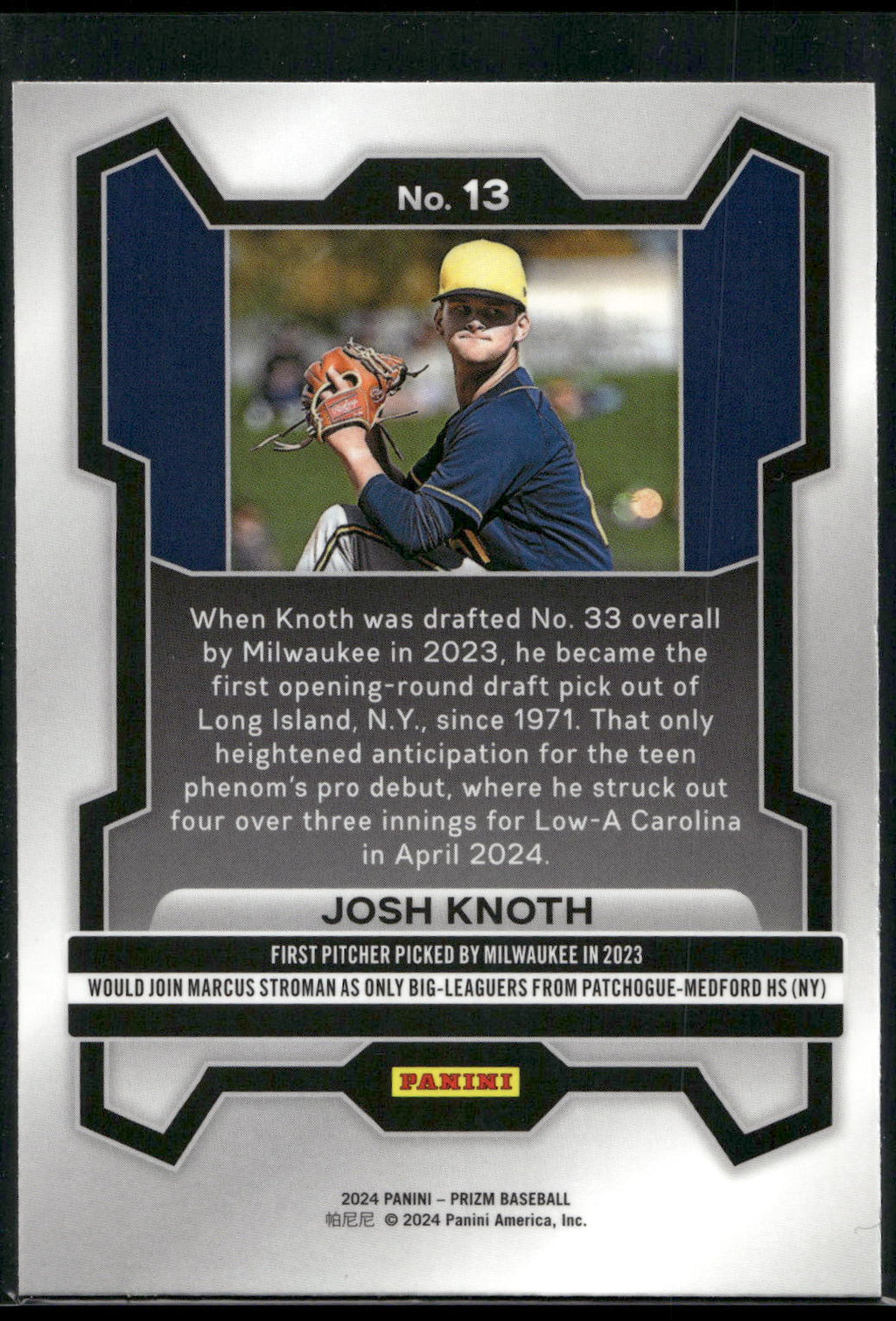 2024 Panini Prizm #13 Josh Knoth