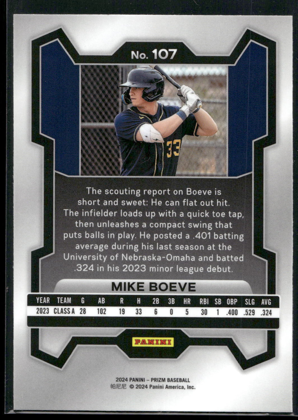 2024 Panini Prizm #107 Mike Boeve
