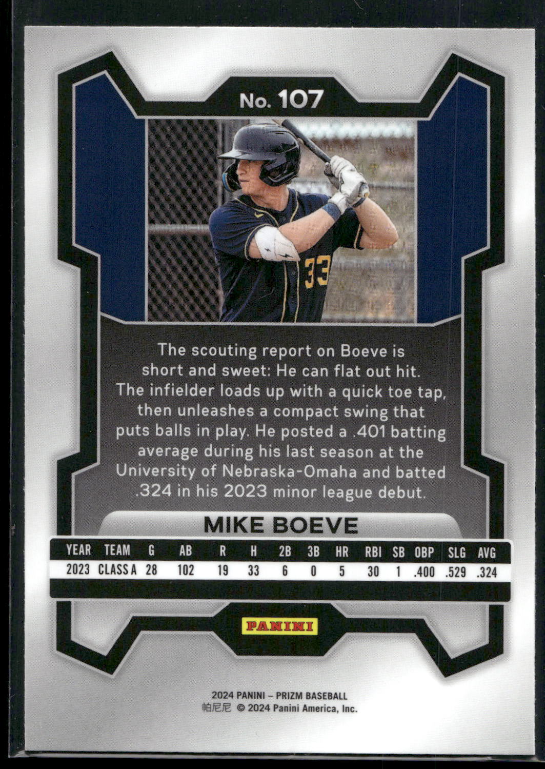 2024 Panini Prizm #107 Mike Boeve