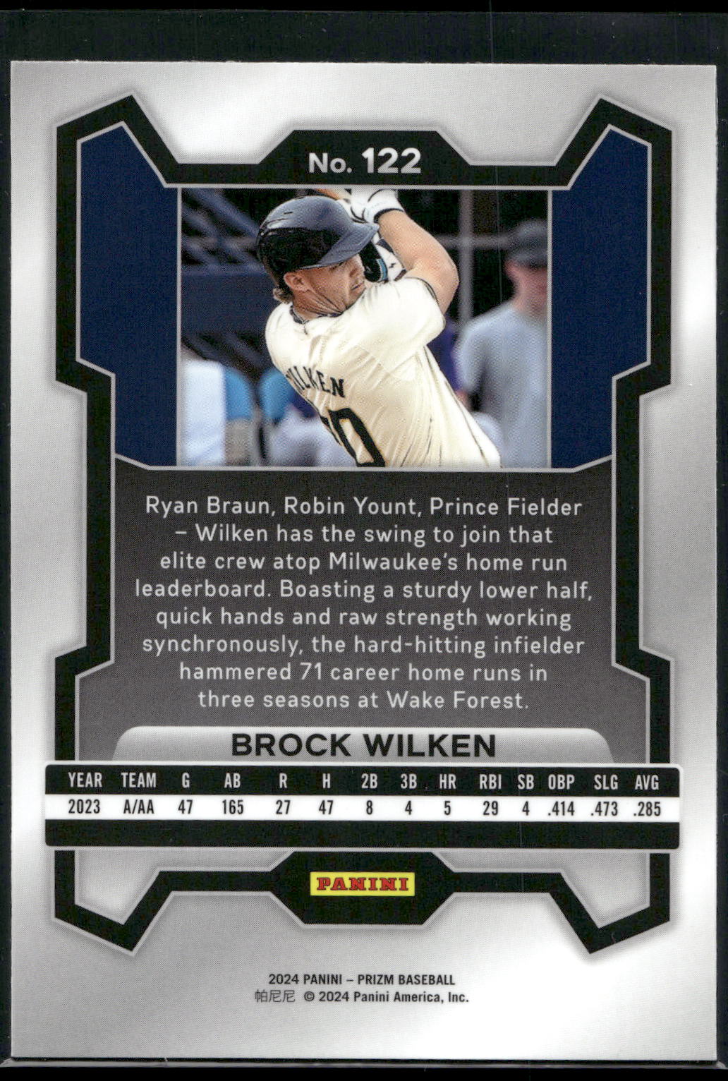 2024 Panini Prizm #122 Brock Wilken