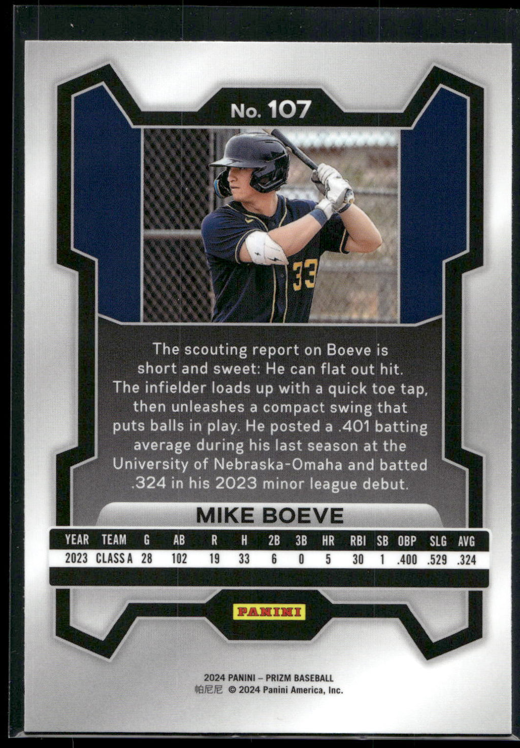 2024 Panini Prizm #107 Mike Boeve