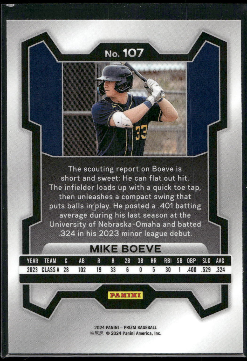 2024 Panini Prizm #107 Mike Boeve