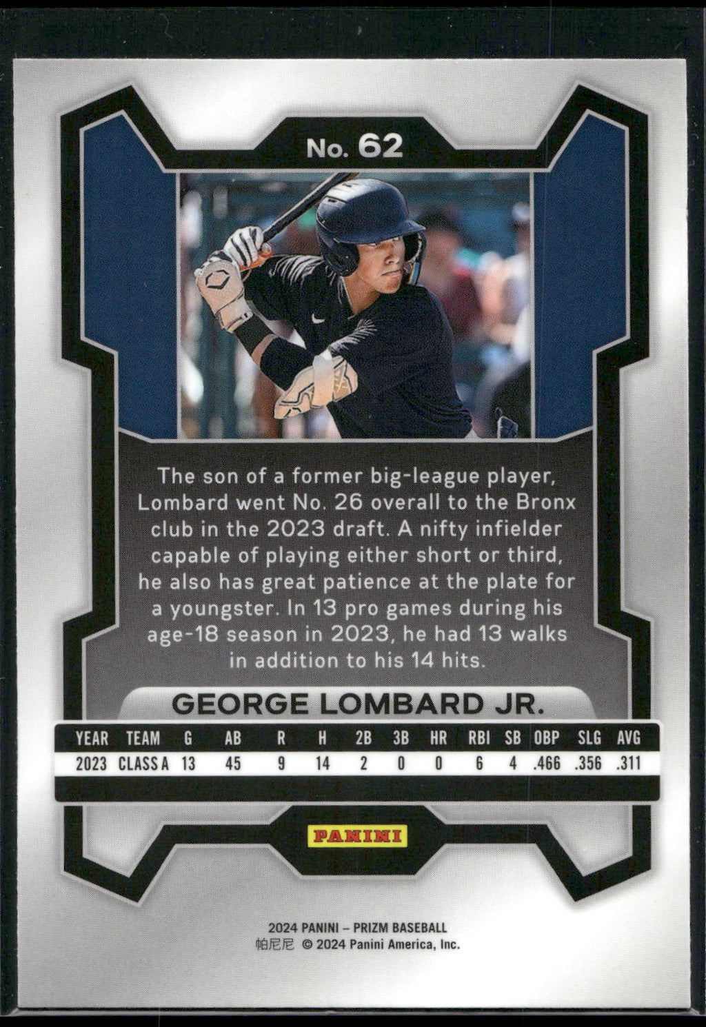 2024 Panini Prizm #62 George Lombard Jr.