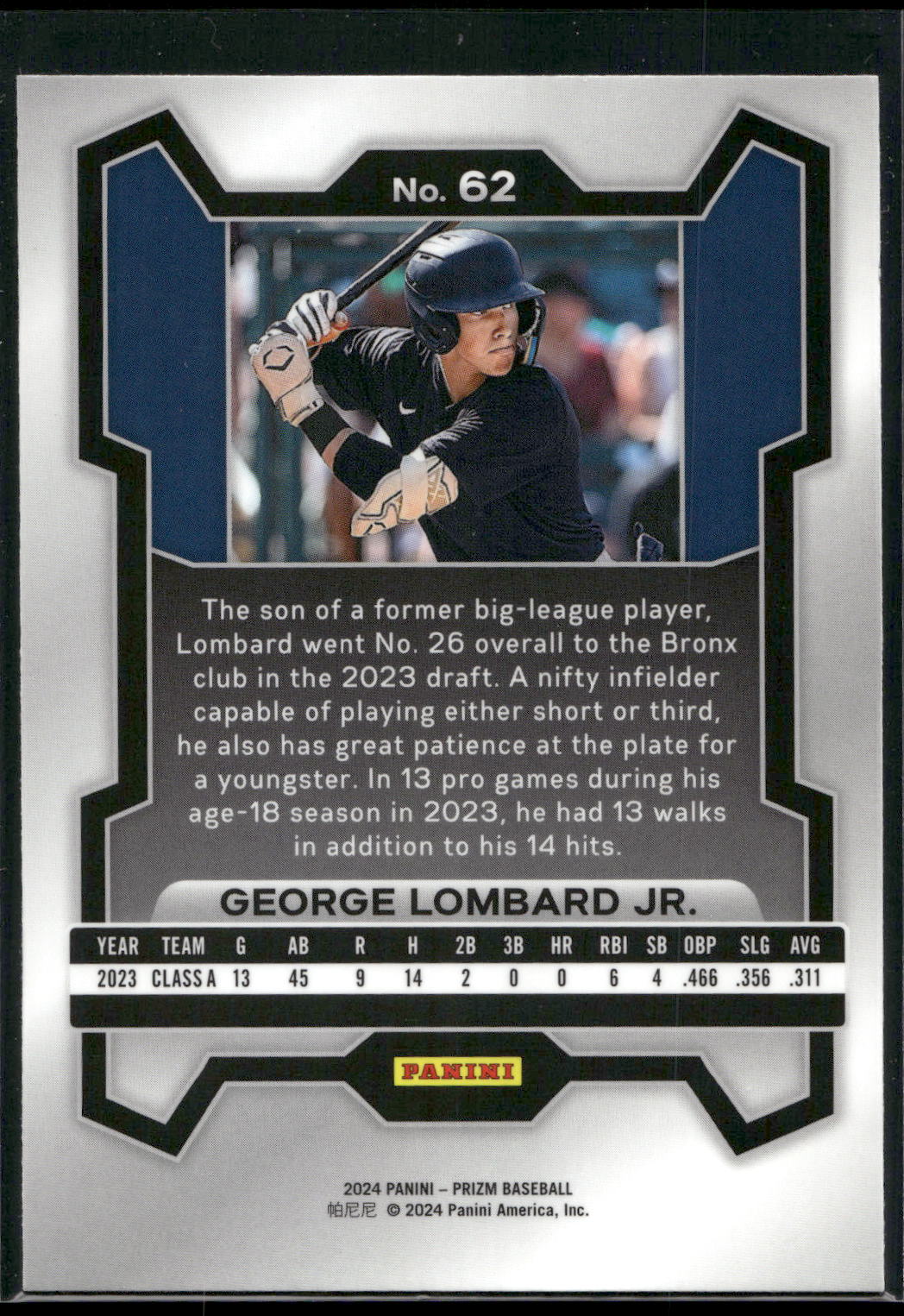 2024 Panini Prizm #62 George Lombard Jr.