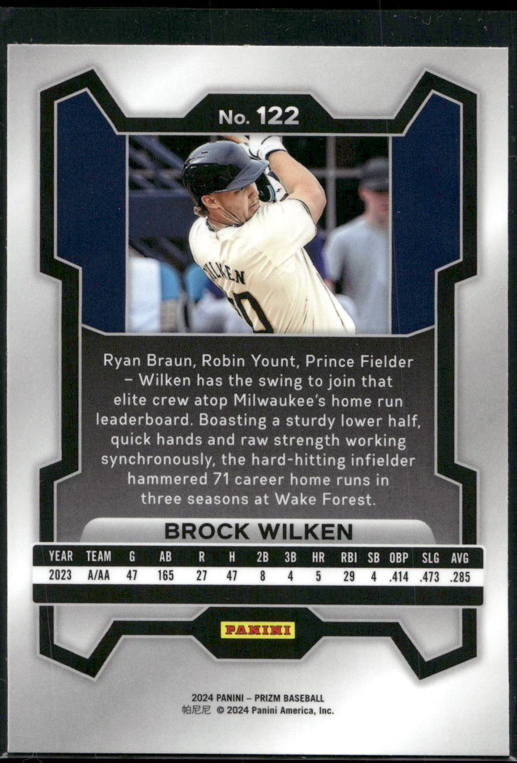 2024 Panini Prizm #122 Brock Wilken