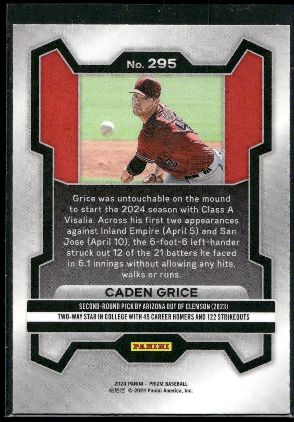 2024 Panini Prizm #295 Caden Grice
