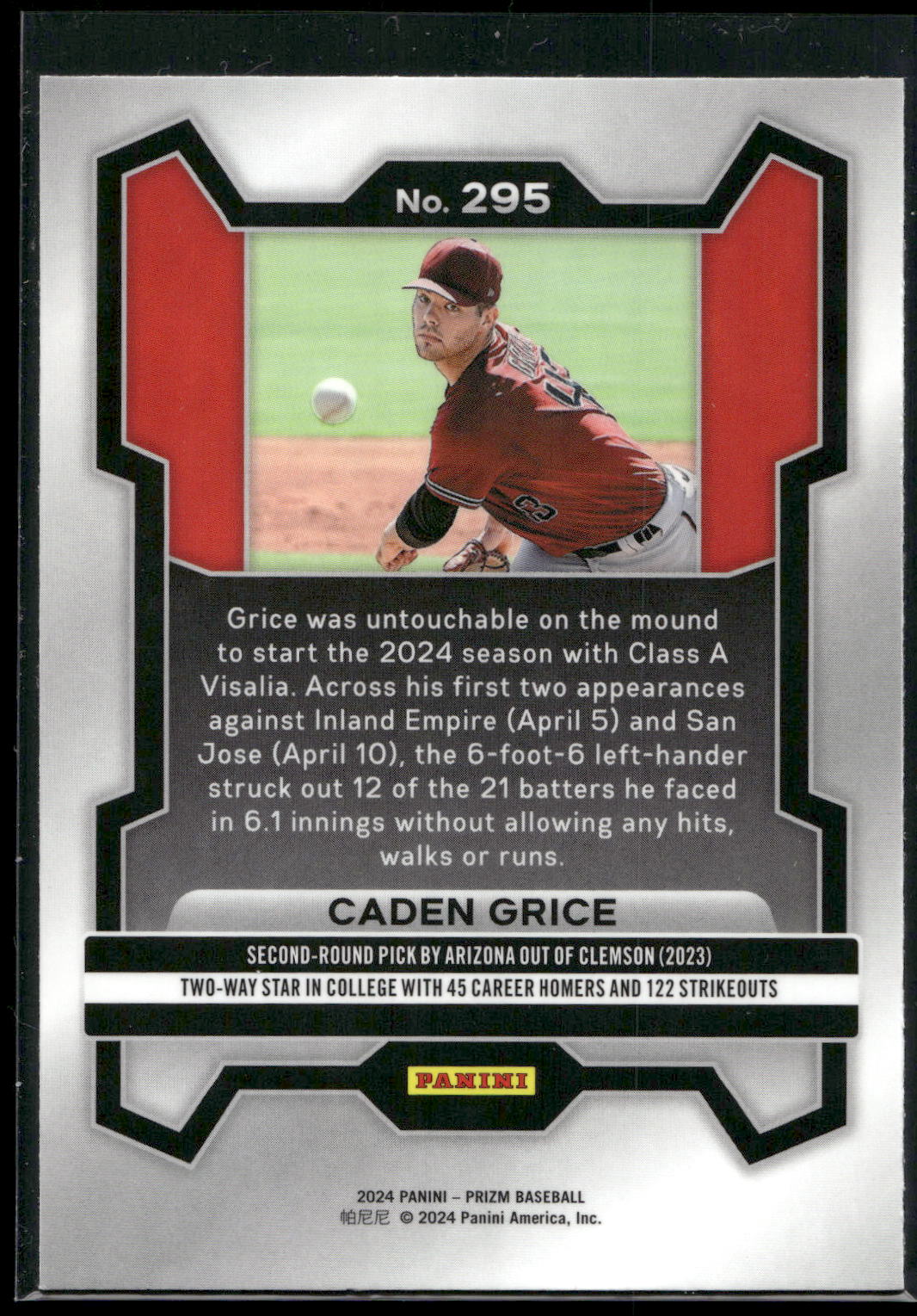 2024 Panini Prizm #295 Caden Grice