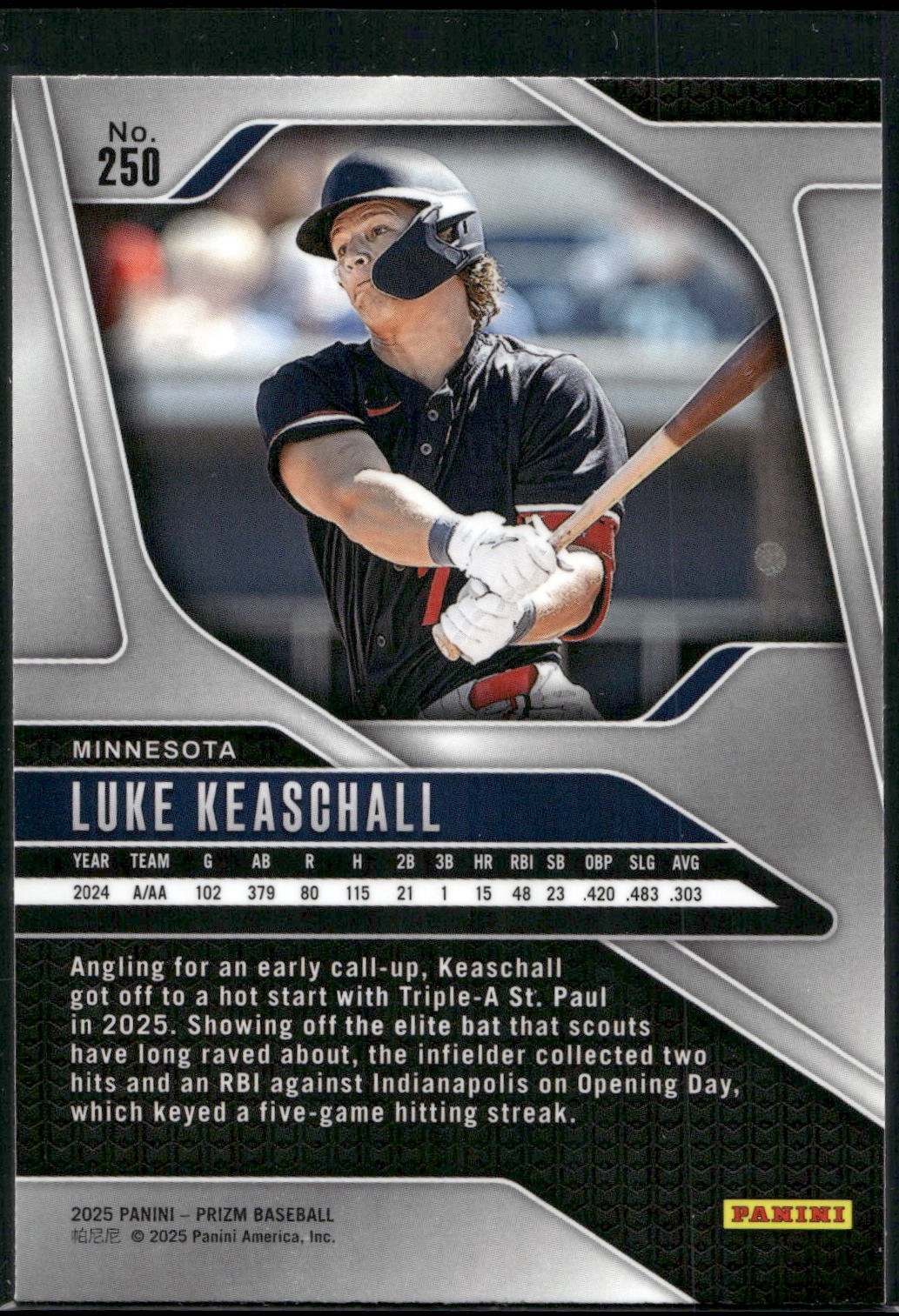 2025 Panini Prizm #250 Luke Keaschall