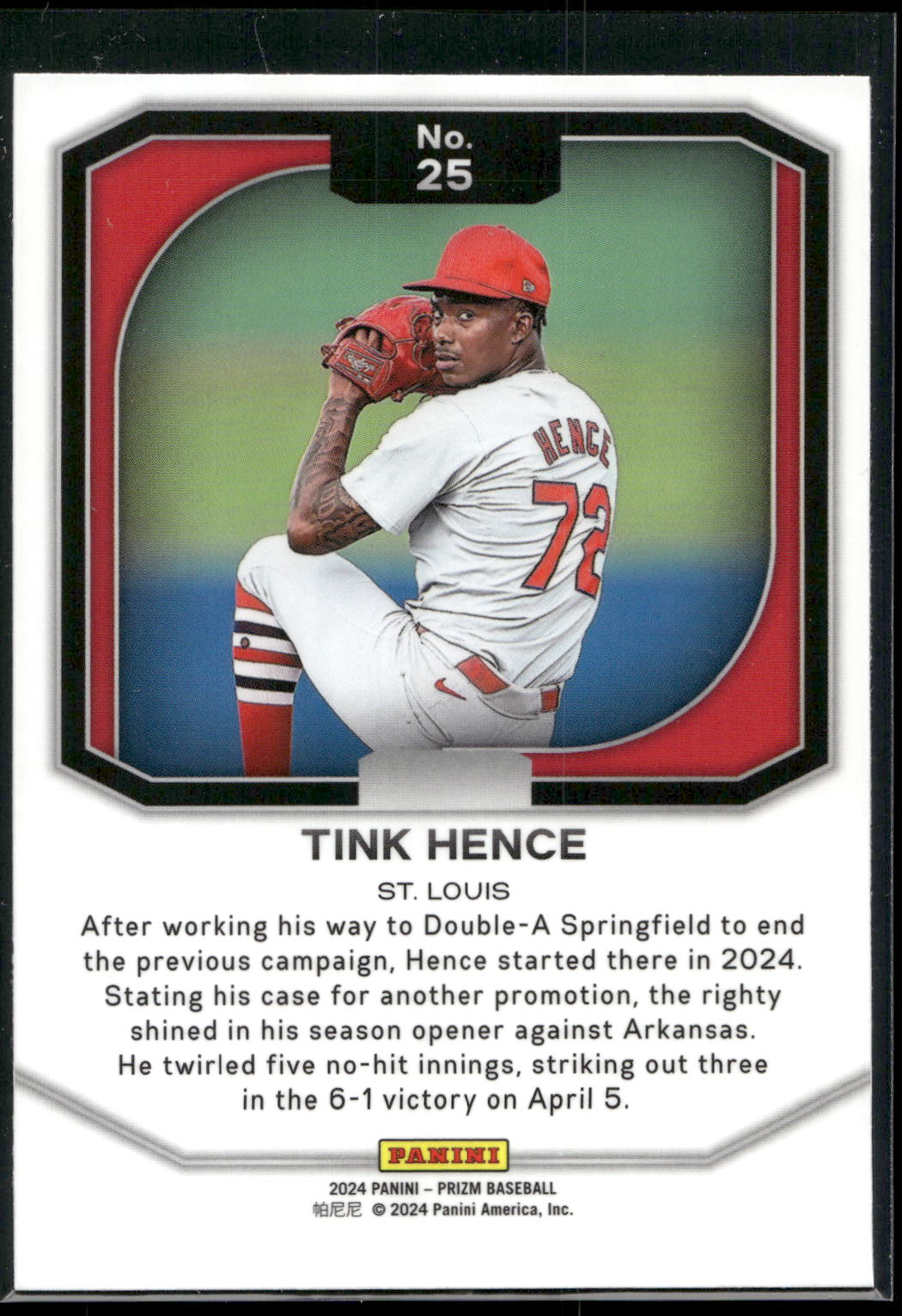 2024 Panini Prizm #25 Tink Hence Top Tier