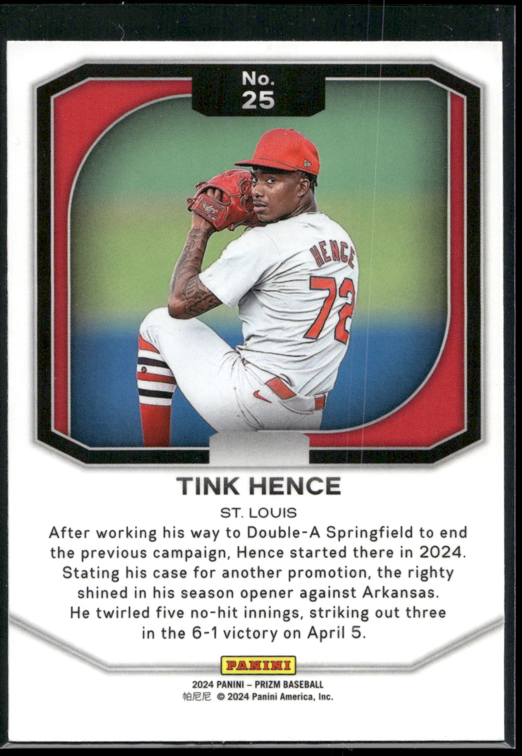 2024 Panini Prizm #25 Tink Hence Top Tier