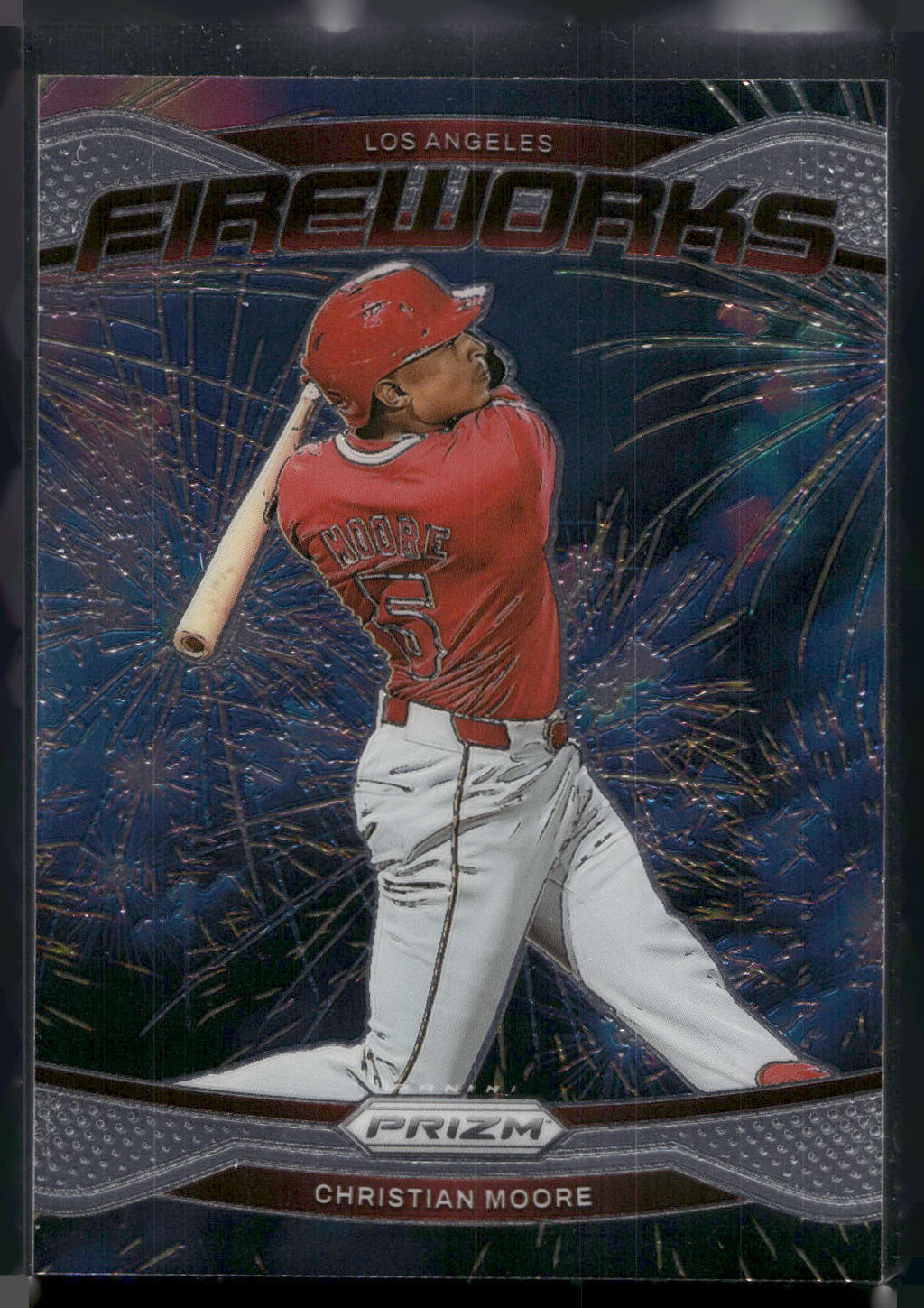 2025 Panini Prizm #3 Christian Moore Fireworks