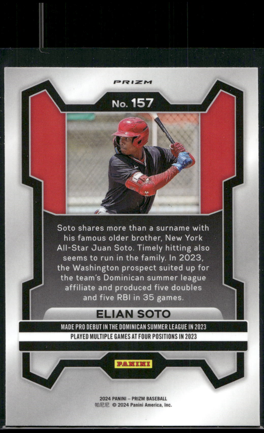 2024 Panini Prizm #157 Elian Soto Blue Ice Prizms