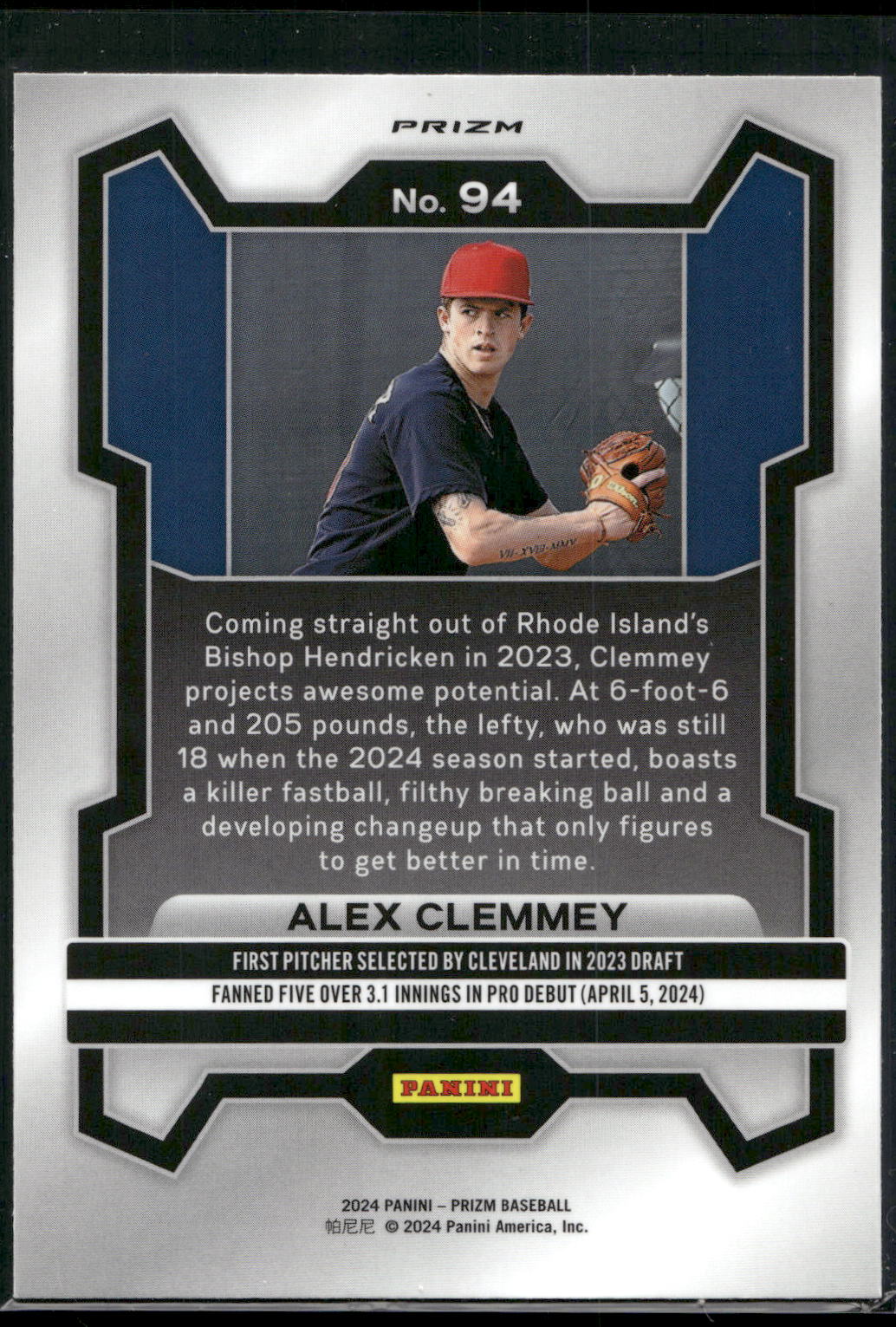 2024 Panini Prizm #94 Alex Clemmey Blue Ice Prizms