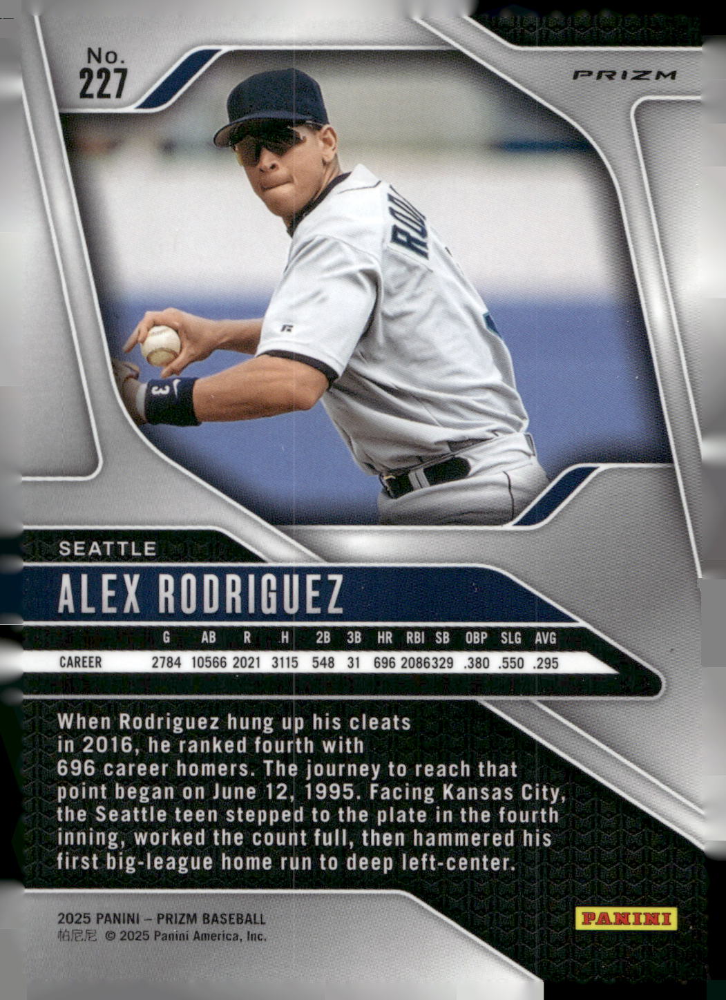 2025 Panini Prizm #227 Alex Rodriguez Pink Ice Prizms